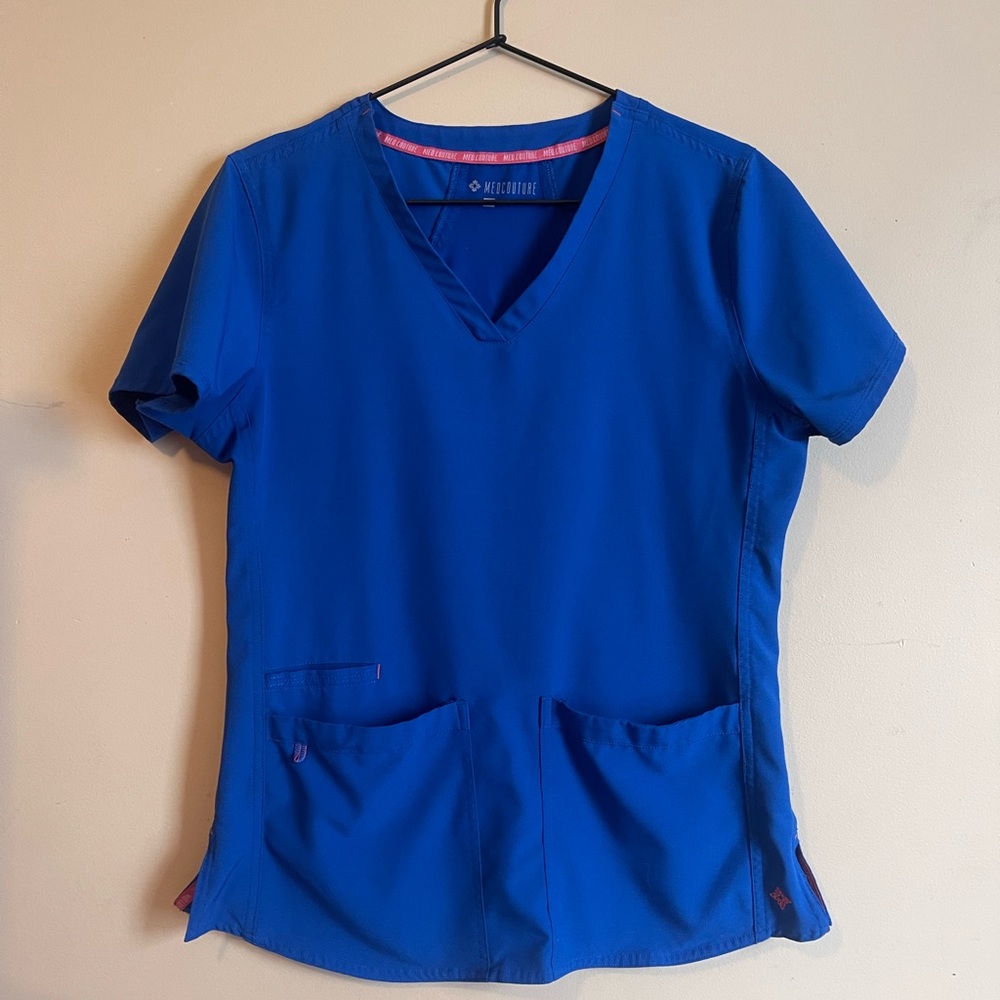 Med Couture Royal Blue Scrub Top